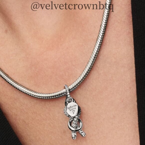 Pandora Pavé Infinity Knot Dangle Charm - Picture 2 of 2